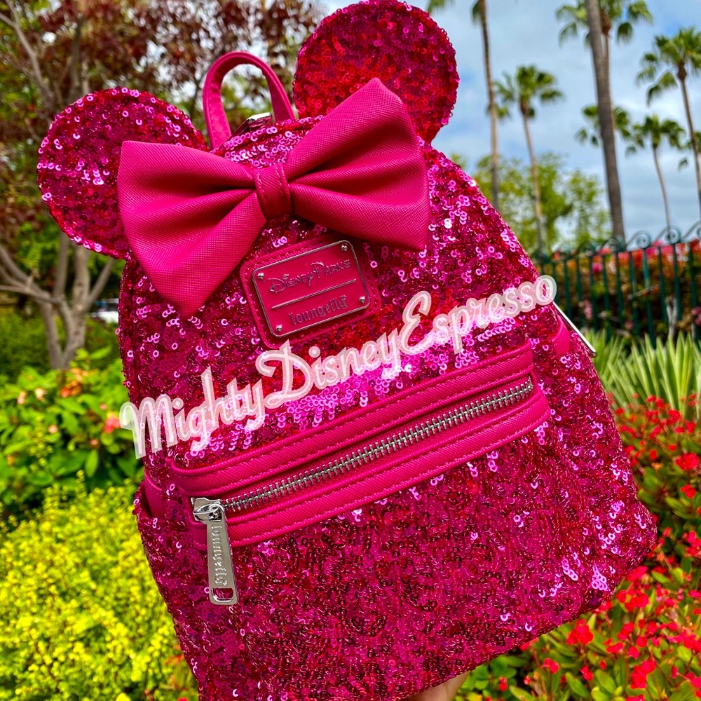 Disney Parks Sequin Orchid Magenta Loungefly Backpack